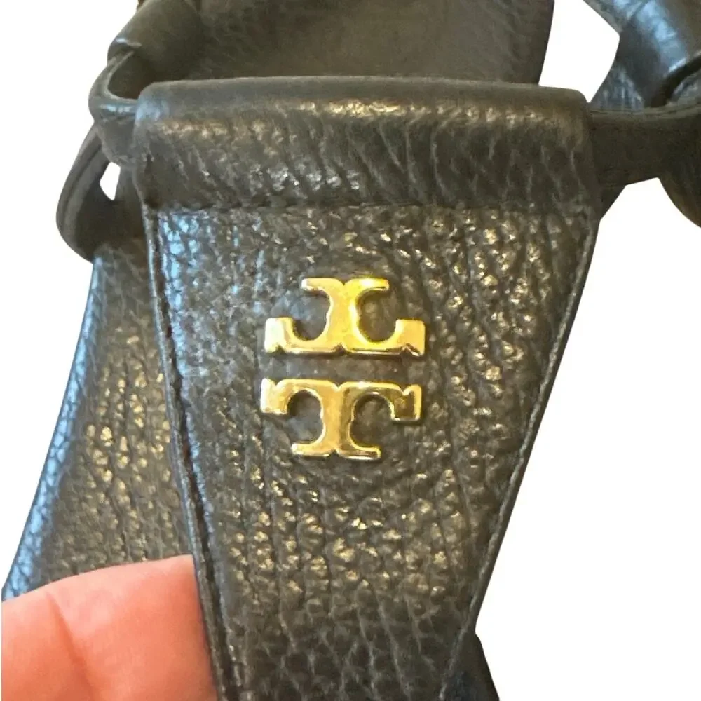 Tory Burch‎ Pauline Demi Cork Wedge Sandals Black 8.5